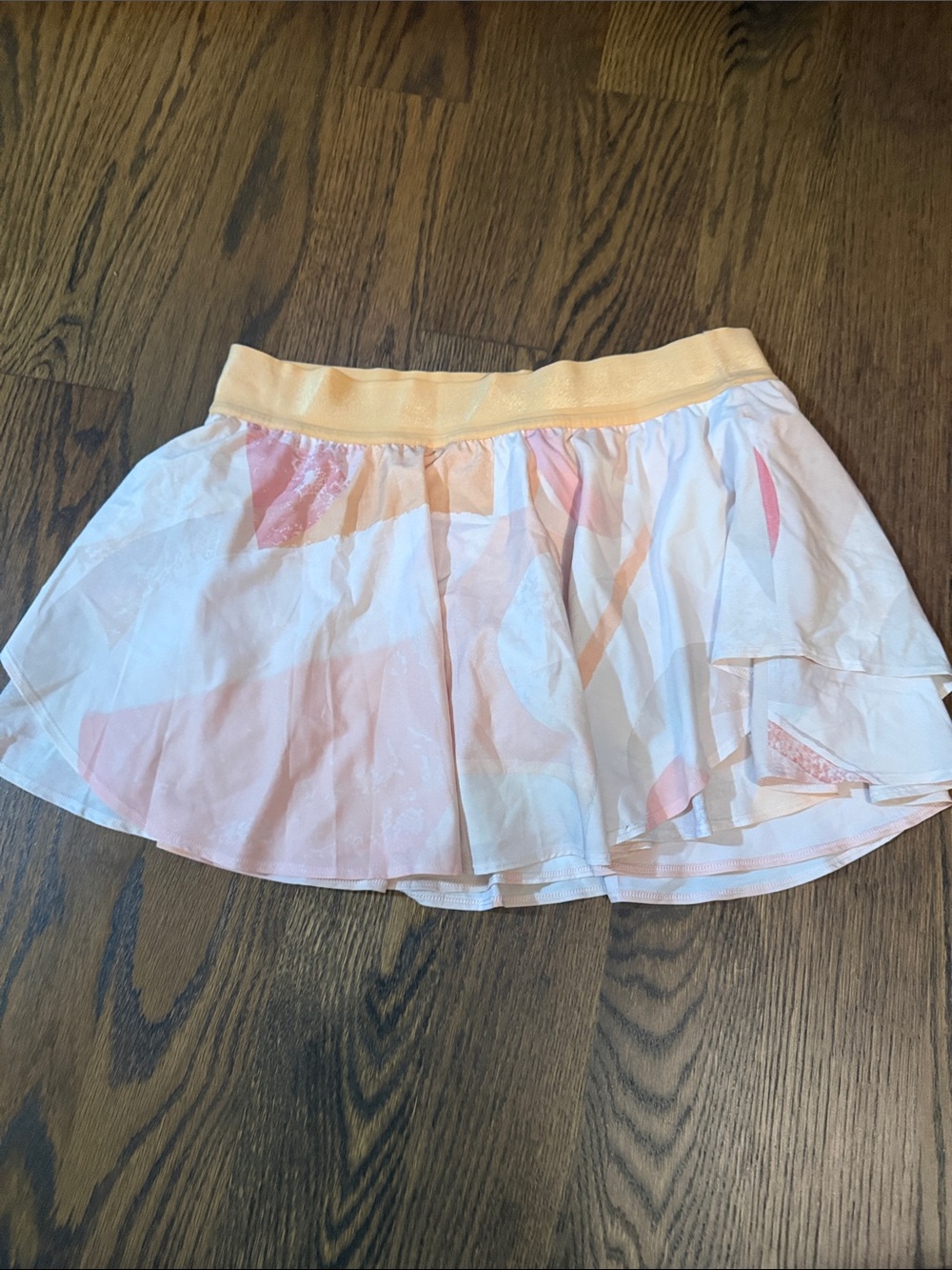 lululemon athletica court rival White Skirt with Pink & Peach Accents